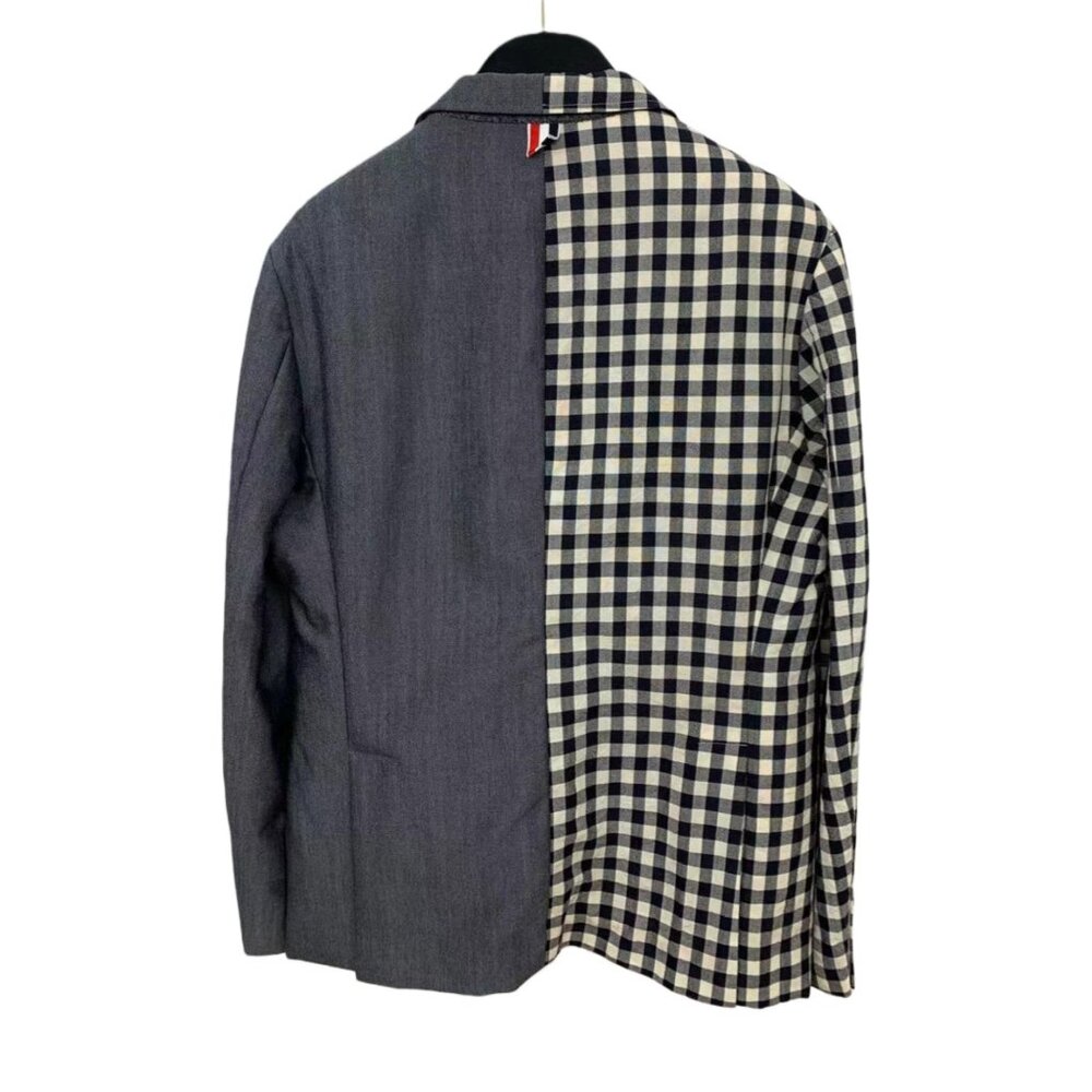 Thom Browne patchwork plaid wool blazer - image 2